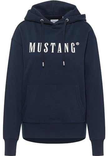 MUSTANG Damen Hoodie Kapuzenpullover Margo - Regular Fit - XS - XL Weiss Blau, Größe:M, Farbe:Dark Sapphire 4136 im Sale
