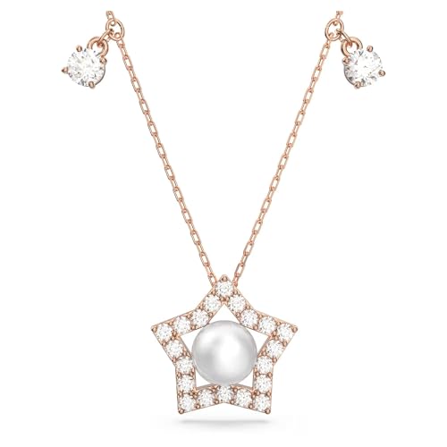 Swarovski Stella Necklace Rose Gold for Women with Star Pendant with White Zirconia Crystals, 5645382 on Sale