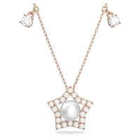 Thumbnail for Swarovski Stella Necklace Rose Gold for Women with Star Pendant with White Zirconia Crystals, 5645382 on Sale