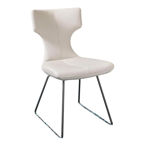 Leolux Stuhl Callas Artisan Outline Bezug Leder Senso 9050 Pampas Weiß Drahtkufe Epoxy ... im Sale