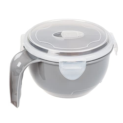 Invero 1 Stück Einzelne Mikrowellen-Futternapf 900 ml mit luftdichtem Deckel und Griff – Idealer Küchenbehälter für Frühstück, Mittagessen, Abendessen, Reisen und mehr – Grau im Sale