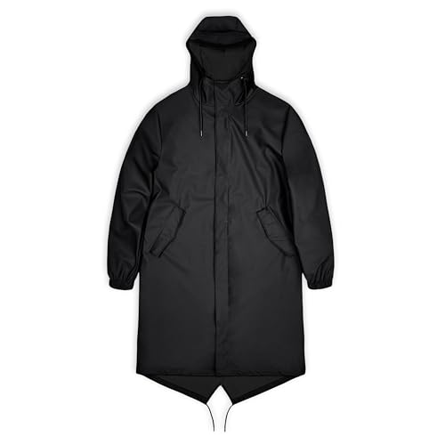 RAINS Unisex Fishtail Parka, 01 Schwarz, im Sale