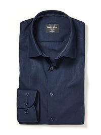 Thumbnail for Marvelis Men's Business Shirt Long Sleeve Body-Fit, Plain, New York Kent, Navy 80.38 on Sale