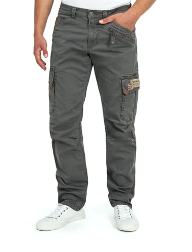 Timezone Herren Cargo Regular Roger TZ - Regular Fit - Grau Schwarz W29-W40, im Sale