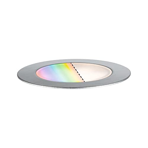 Paulmann 94751 Plug & Shine LED Bodeneinbauleuchte Floor Smart Home Zigbee rund IP67 2W 65lm dimmbar 70mm Edelstahl RGBW seewasserresistent im Sale