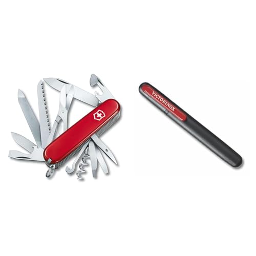 Victorinox Schweizer Taschenmesser Ranger, Swiss Army Knife & Dual-Messerschärfer Outdoor, Taschenmesser Schärfer, Schleifstein klein, schwarz im Sale