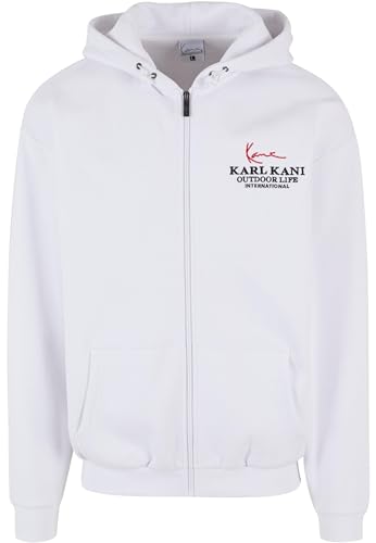 Karl Kani Herren KU241-001-1 Chest Signature Os Full Zip Hoodie White im Sale