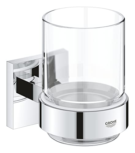 GROHE Start Cube - Glas mit Halter (verdeckte Befestigung, Material: Glas /Metall), chrom, 41097000 im Sale