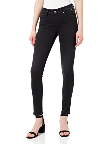 Replay women's jeans New Luz skinny fit Hyperflex Hyper Cloud with stretch, blue (Dark Blue 007), 32W / 30 on sale