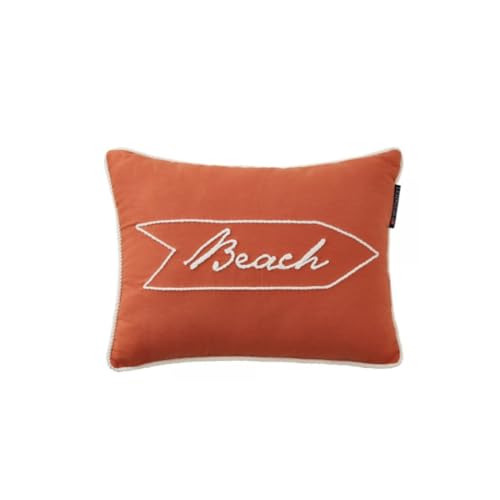 LEXINGTON Sign Organic Cotton Twill 40x30 Pillow, Terra/White, 30x40 on sale