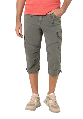 Timezone Herren 3/4 Cargo Hose Loose MILESTZ - Loose Fit -Schwarz Grau Baumwolle, im Sale