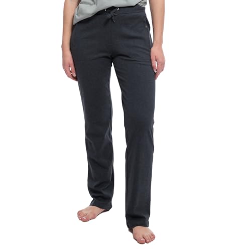 hajo women's jogging pants made of high-quality cotton material mix, anthracite melange, on sale