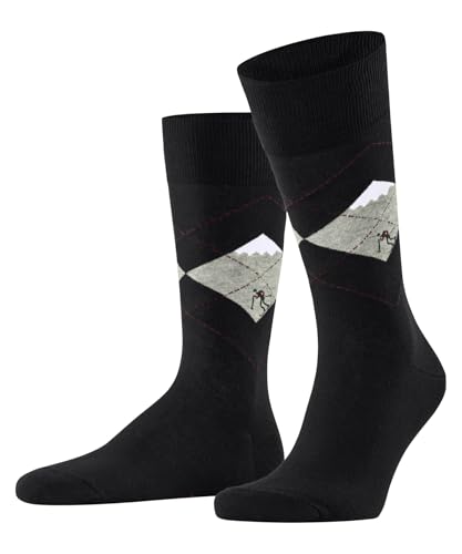 Burlington Men's Socks Winter Wonderland So Cotton Patterned 1 Pair, Black 3000, 40-46 on Sale