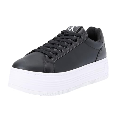 Calvin Klein Women's Platform Sneaker Bold made of leather, Black (Black/Bright White), 41 on sale