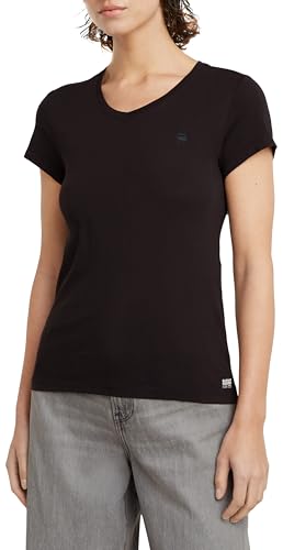 G-Star RAW Damen Eyben Slim V-Neck Top 2.0, Schwarz (dk Black D24533-4107-6484), im Sale