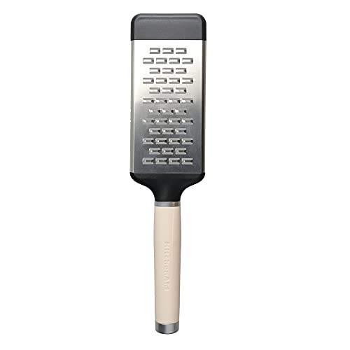 KitchenAid Käsereibe, 2-seitige Reibe aus geätztem Edelstahl mit mittelfeinen Reibelöchern – Almond Creme im Sale