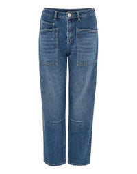 Thumbnail for OPUS Damen Tapered | Tapered Jeans Lissie Mid Rise aus BCI Cotton Mix mid Blue Soft, L28 im Sale