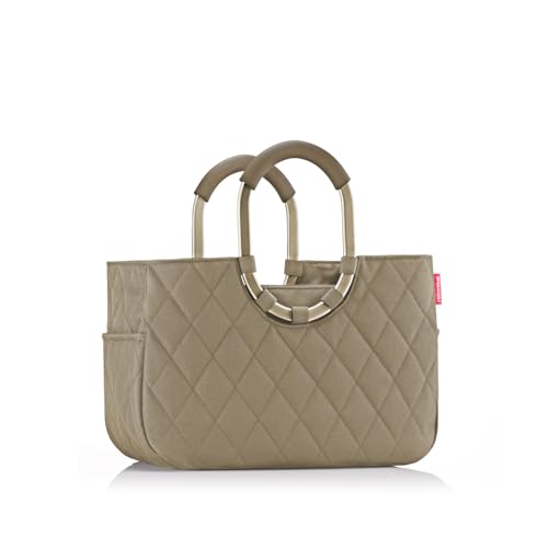 reisenthel loopshopper frame rhombus olive – Sturdy bag with practical compartments made from recycled PET bottles – Elegance while shopping, plenty of functionality included! On sale