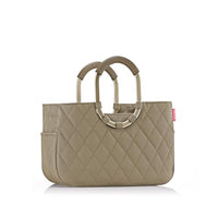 Thumbnail for reisenthel loopshopper frame rhombus olive – Sturdy bag with practical compartments made from recycled PET bottles – Elegance while shopping, plenty of functionality included! On sale