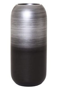 Thumbnail for VIVANNO Floor Vase Planter Fiberglass Silver Black Satin Chrono 75x24 on Sale