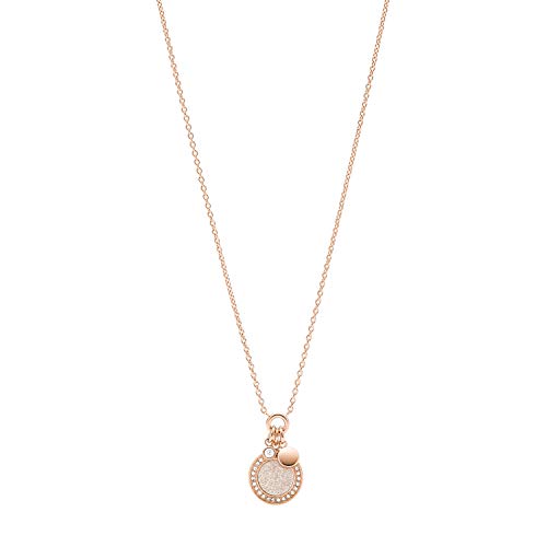 Fossil Halskette Für Frauen Klassiker, Gesamtlänge: 460mm + 50mm Verlängerung Kette/Anhänger: 14mm X 16mm Rose Gold Edelstahl Halskette, JF03265791 im Sale