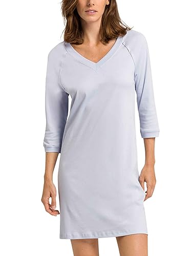 HANRO Women's Nightdress 3/4 Sleeve 90 cm Pure Essence (0511 blue glow), on sale