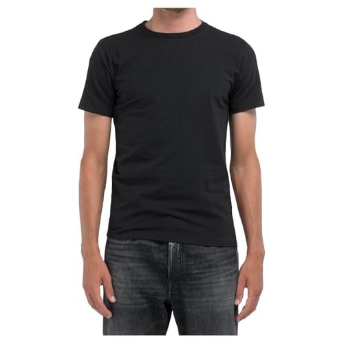Replay Men's Short Sleeve Basic T-Shirt, Blue (Night Blue 067), on Sale