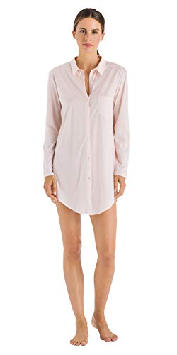 HANRO Damen Cotton Deluxe 1/1 Arm 90 cm Nachthemd, Rosa (Crystal Pink 071334), 48 (Herstellergröße: L) im Sale