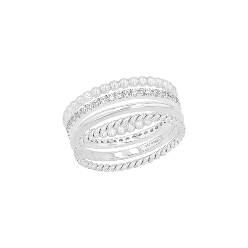 s.Oliver Ring 925 Sterling Silber Damen Ringe, mit Zirkonia synth., Silber, Kommt in Schmuck Geschenk Box, im Sale