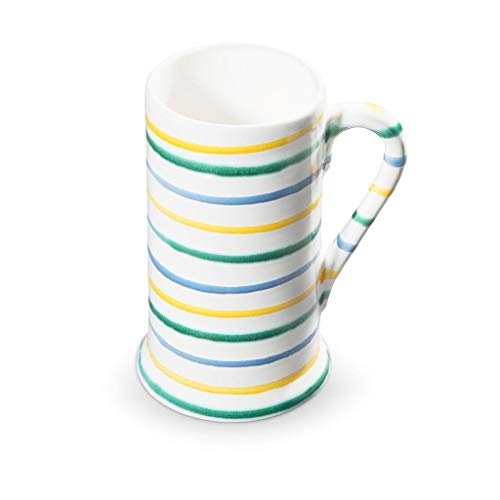 GMUNDNER KERAMIK beer mug capacity: 0.3 liters colorful flamed tableware, handmade in Austria on sale