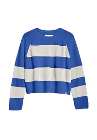 Thumbnail for ARMEDANGELS Damen Pullover Loose Fit aus Bio-Woll Mix DILIRIAA Stripes Loose Fit Warm Blue-Oatmilk im Sale