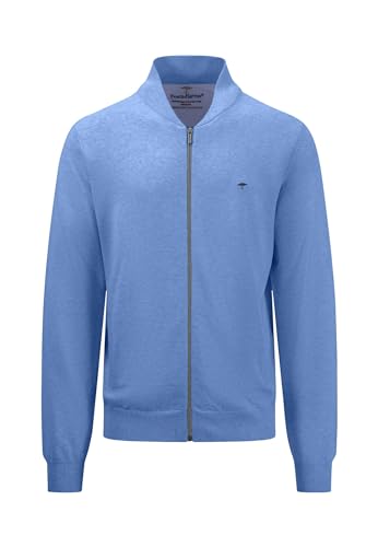 FYNCH-HATTON Herren Feinstrick-Cardigan mit College-Kragen, Crystal Blue, im Sale