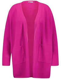 Thumbnail for Samoon Damen Kuscheliger Long-Cardigan Langarm, überschnittene Schultern unifarben Bright Amazing Pink 46 im Sale