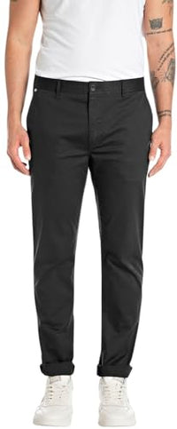 Thumbnail for Replay Herren Hose Chino, Black 098 (Schwarz), 33W / 32 im Sale