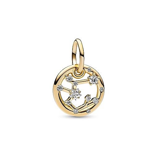 PANDORA Moments Sternzeichen Schütze Charm-Anhänger aus Sterling Silber mit 14 Karat vergoldeter Metalllegierung, Zirkonia, Kompatibel Moments Armbänder, 762723C01 im Sale