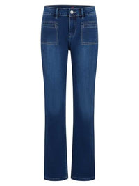 Thumbnail for Buena Vista Stella Zip Straight Stretch Denim Dark Blue 2410-B5900 on sale