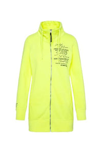 Thumbnail for SOCCX Damen Lange Sweatjacke mit hohem Kragen Yellow Lime im Sale