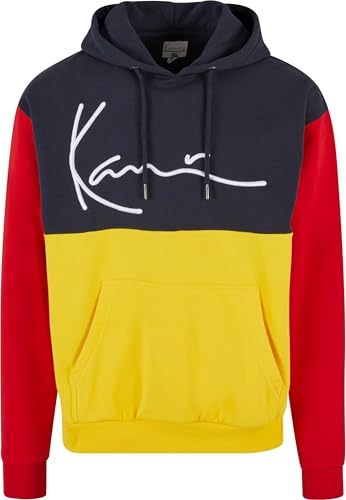 Karl Kani Signature Block Teddy Hoodie Yellow/Navy/red Yellow im Sale