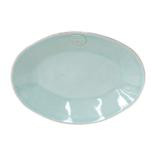 Costa Nova, Nova Kollektion, Steinzeug Geschirr, Platte, oval, türkis, 30 cm im Sale