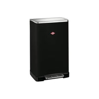 Thumbnail for Wesco Big Double Boy waste bin in matt black, powder-coated sheet steel, two separate 18-litre plastic inserts, stainless steel footrest, and bin bag holder on sale