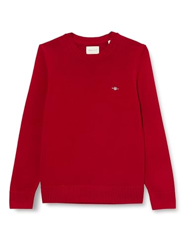 Gant Damen Classic Cotton C-Neck Pullover, Cream, 42 im Sale