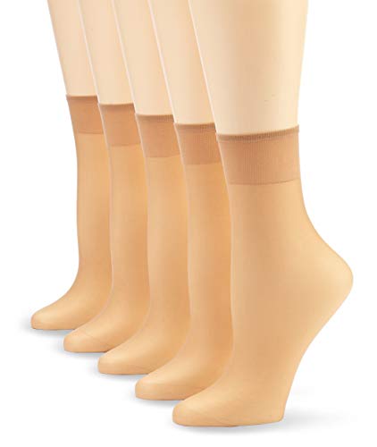 Only the 5-pack of socks silky fine 15 DEN transparent nylon fine socks silky shiny wide comfort waistband women on sale
