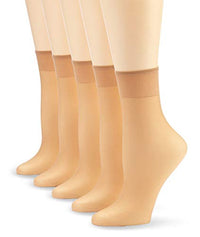 Thumbnail for Only the 5-pack of socks silky fine 15 DEN transparent nylon fine socks silky shiny wide comfort waistband women on sale