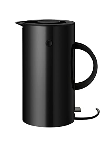 Stelton Wasserkocher EM77 - Elektrischer Kocher, Wasserkessel, Teekanne - Schnell kochend, niedriger Energieverbrauch, entnehmbarer Kalkfilter, Sicherheitsschalter - 1,5 Liter, Schwarz, EU-Stecker im Sale