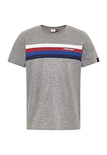 Ragwear veganes T-Shirt 'HAKY Organic' mit Graffiti-Streifen-Druck, Rundhals, Bequeme Jersey-Qualität, Streetwear-Stil für Jungs im Sale