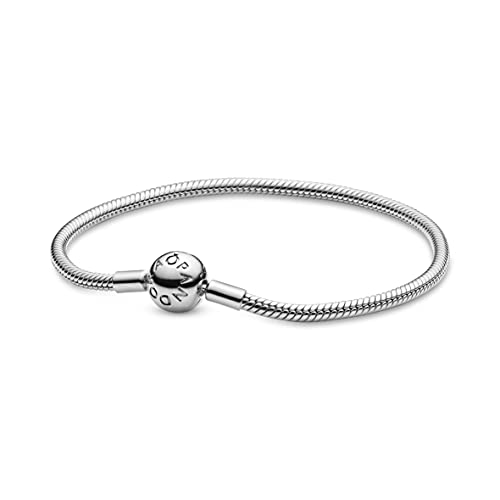 PANDORA Damen-Armband mit Kugelverschluss, glatt 925 Silber 17 cm-590728-17 im Sale