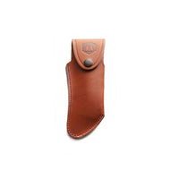Thumbnail for LAGUIOLE leather case brown, rounded, small model case made of black full-grain leather with Laguiole logo with belt loop for all folding bags