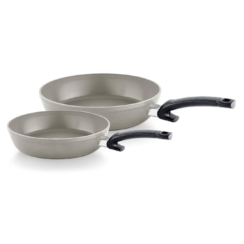 Fissler Ceratal Comfort Pan Set / 2-piece, aluminum pan, ceramic-coated (24+28 cm) Ceramic frying pan non-stick – induction, gray on sale