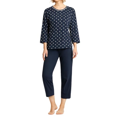 hajo women's 7/8 pajamas, premium cotton, navy, 40/42 on sale