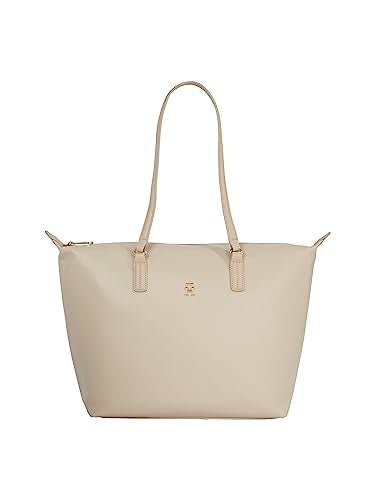Tommy Hilfiger Damen Tote Bag Tasche Poppy Plus mit Reißverschluss, Beige (Merino), Onesize im Sale